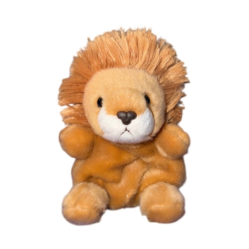 Palm Pals Stuffed Lion Plush Toy Orange Fluffy Mane Kids Toy‎